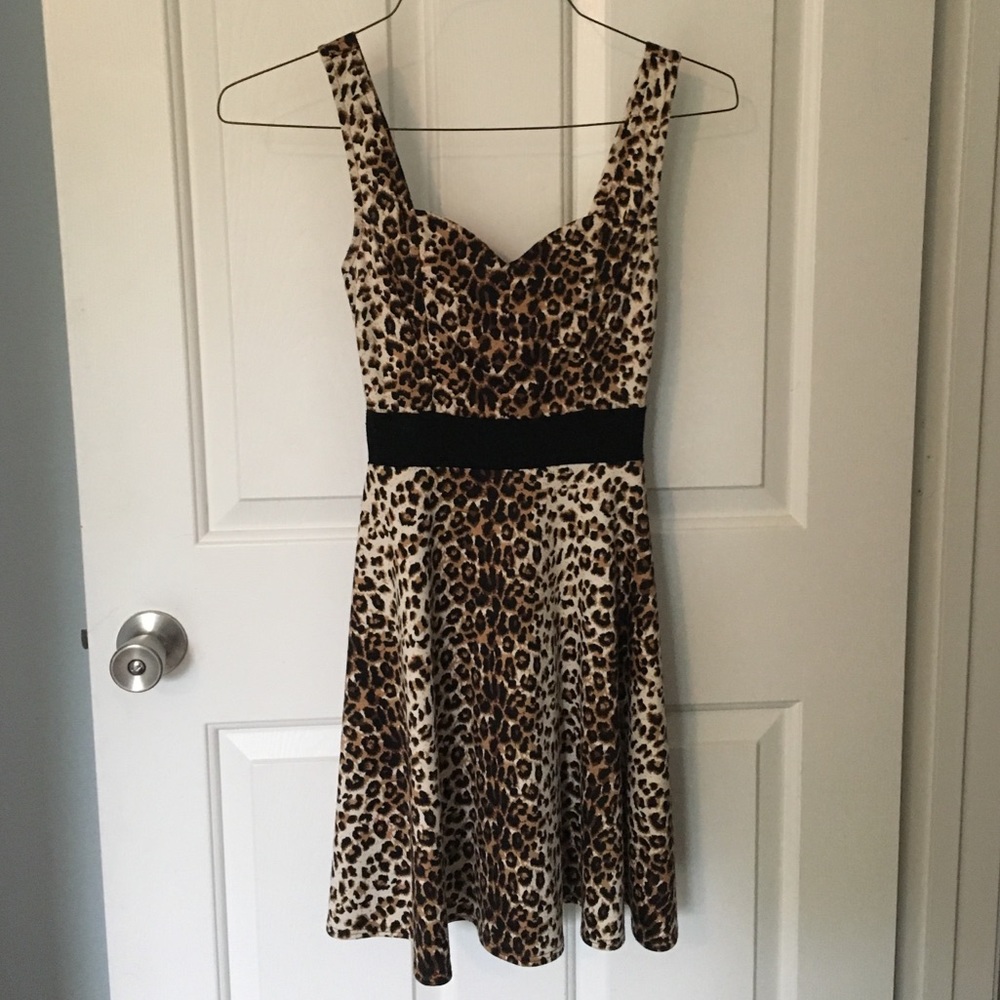 Leopard skater mini dress
